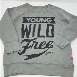 PREFRESH Gray 'Young Wild Free' Sweatshirt size 6